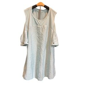 Whisper &‎ Glow Light Aqua  Cold Shoulder Tunic Top with Grommet Sleeves